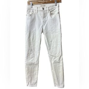 MADEWELL Womens White Denim Stretch Pocket High Rise Tall Skinny Jeans 25
